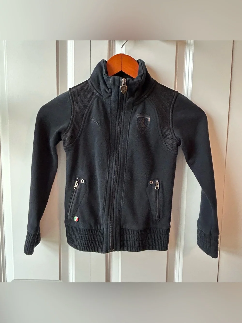 🏎️ Puma x Scuderia Ferrari Girls Track Jacket — Size 6 — Black 🖤